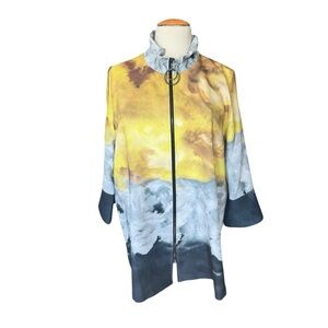 NWT IC Collection by Connie K 2X Abstract Watercolor Blouse Artwear Avant Garde